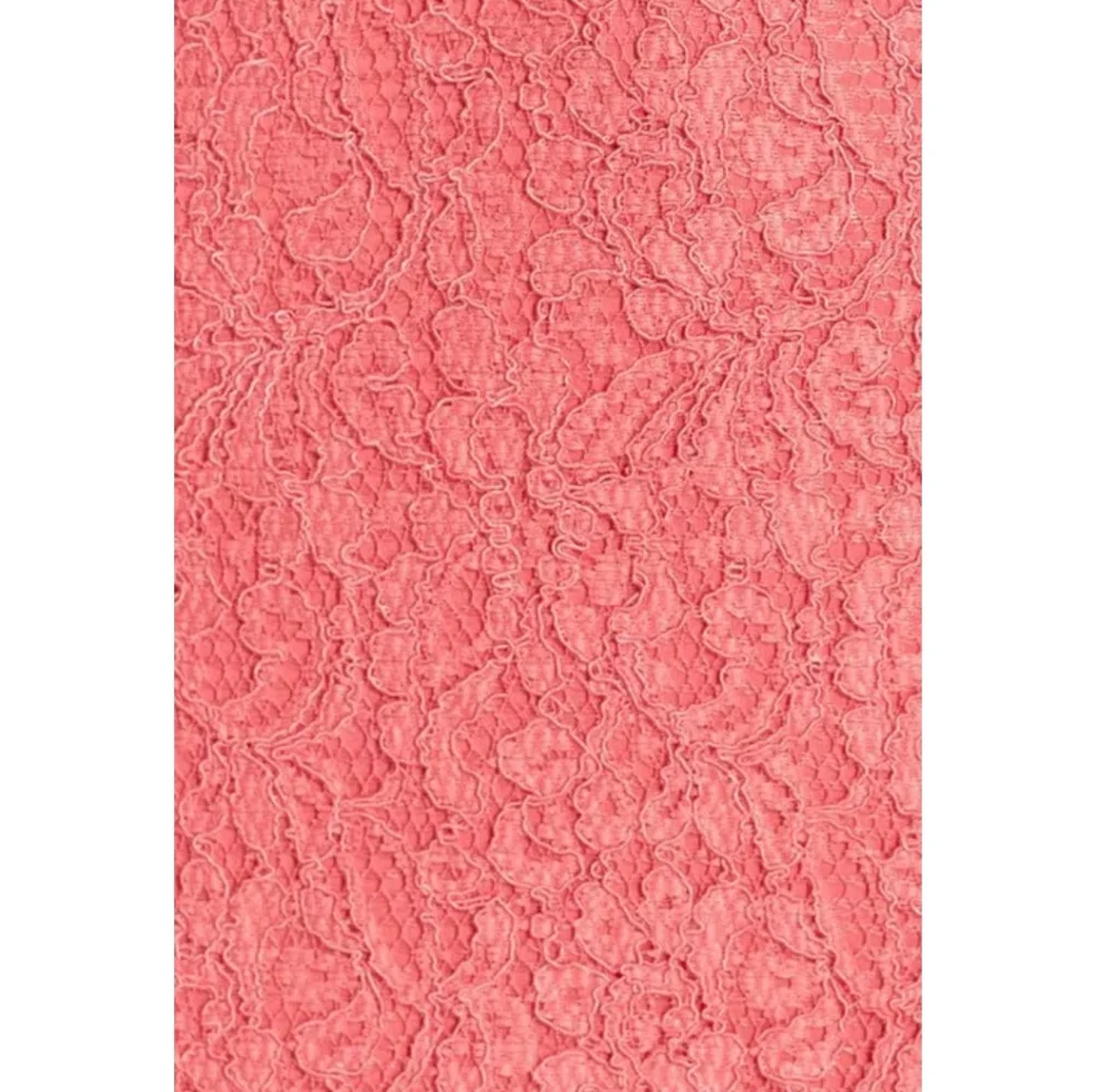 NWOT ADRIANNA PAPELL LACE FAUX WRAP CORAL SHEATH DRESS Size 4 - Picture 5 of 11